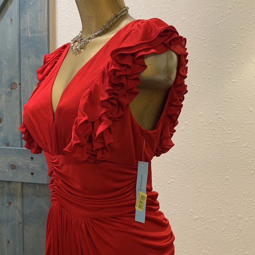 Antonio Melani Red Maxi Dress - semi formal - size Med. - Goddess Style - Picture 15 of 15